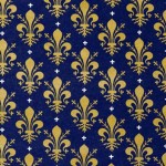 144 Flor-Lilie-gold-auf-blau